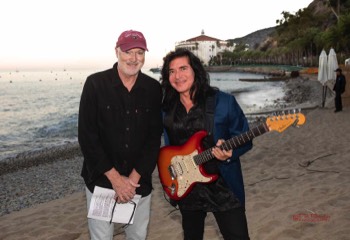  JazzTrax Producer Art Good with guitarist Blake Aaron, just before putting Blake on stage to Open Closing Weekend Thursday, October 20th  